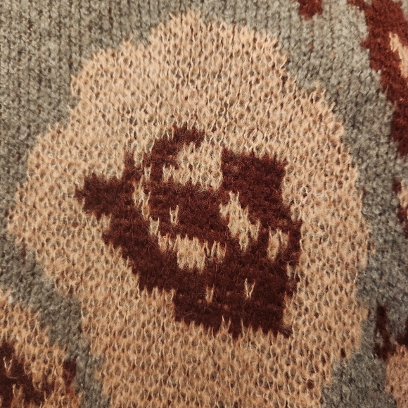 KNOX ROSE Floral Patterned Gray Maroon, Rose Pink Sweater - Picture 4 of 6